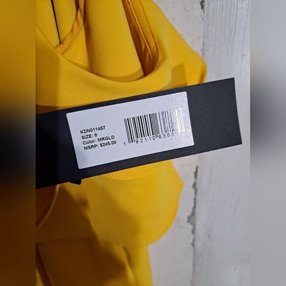 Halston Heritage  Cold Shoulder Blouse in Mustard NWT - Picture 4 of 4